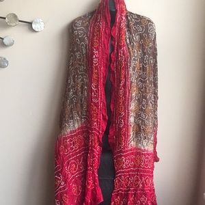 Beautiful crushed silk handcrafted scarf.